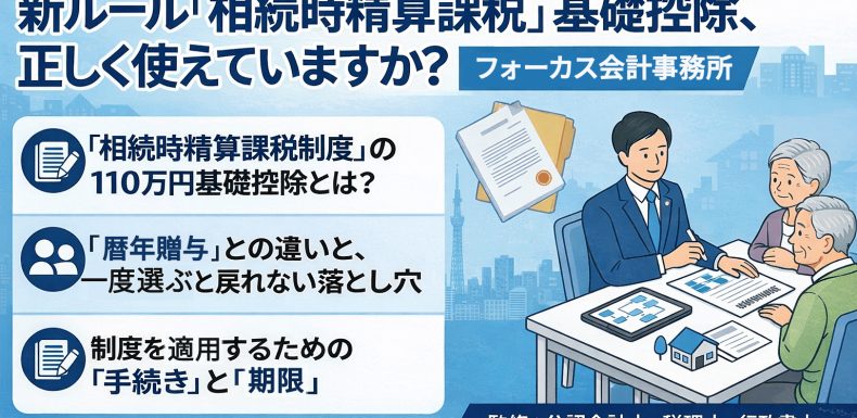 🏠【相続税申告前に】新ルール「相続時精算課税」の基礎控除、正しく使えていますか？税理士が解説｜フォーカス会計事務所